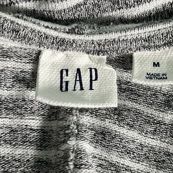 Gap Gray white stripes Cap Sleeve open back Shift Dress - Picture 2 of 6